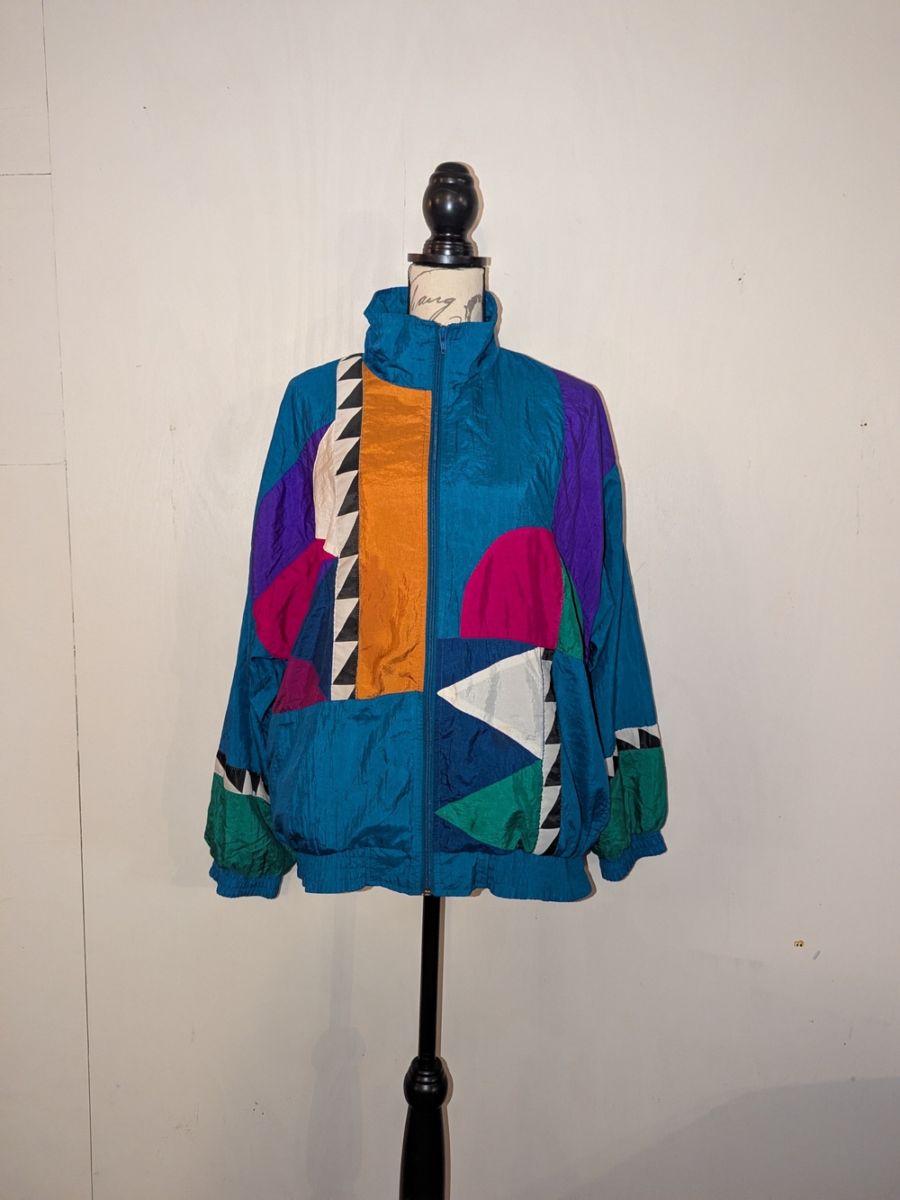 VTG Sunterra Geometric Colorblock Windbreaker Jacket Size M/L